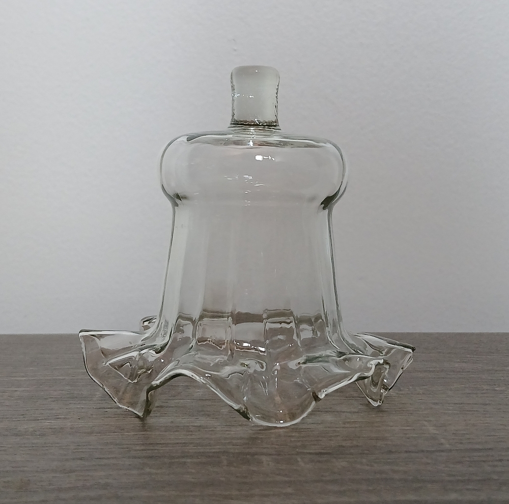 Vtg HomeCo Clear Glass Peg Sconce Votive Cups Fluted Ruffled Edge Tulip Shape 4"